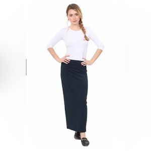 Kosher Casual Long Pencil Skirt - Navy